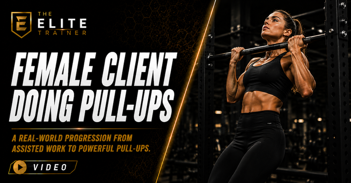 female client doing pull-ups