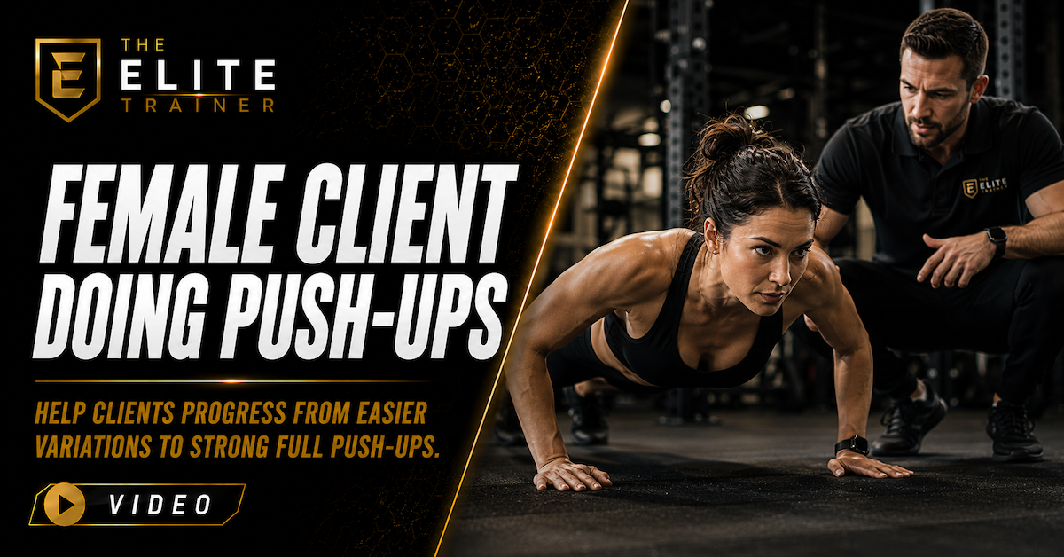 female client doing push-ups