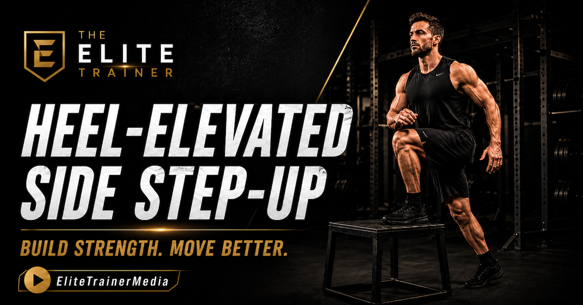 heel-elevated side step-up