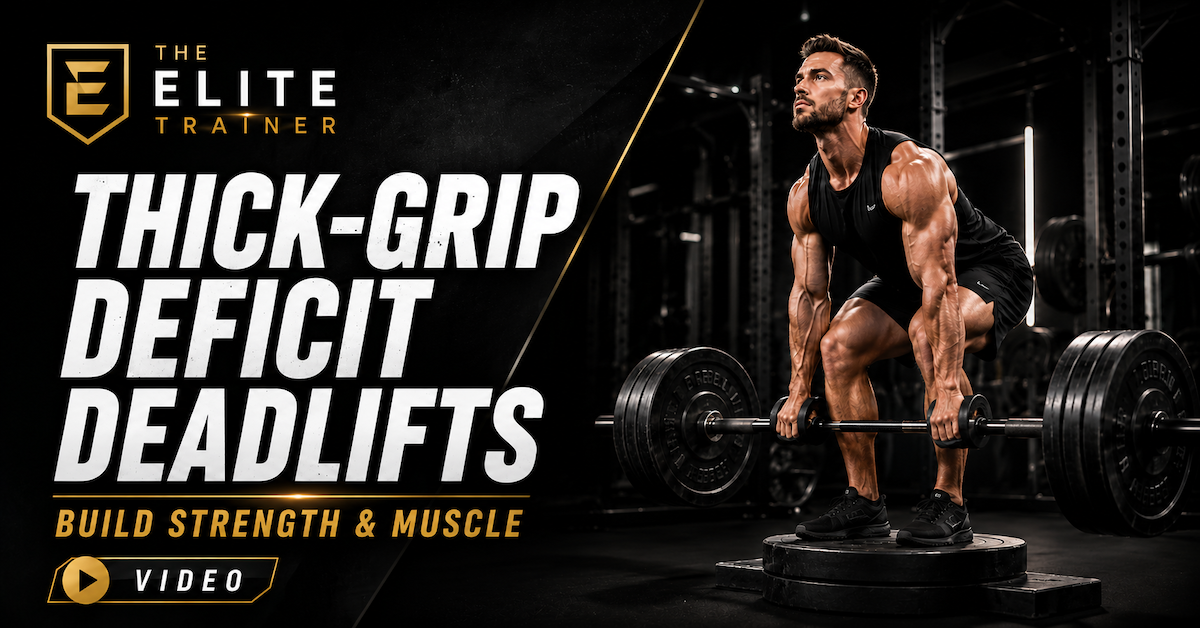thick-grip deficit deadlifts