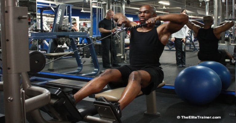 seated rope row to neck