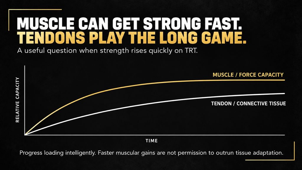 MUSCLE CAN GET STRONG FAST. TENDONS PLAY THE LONG GAME.